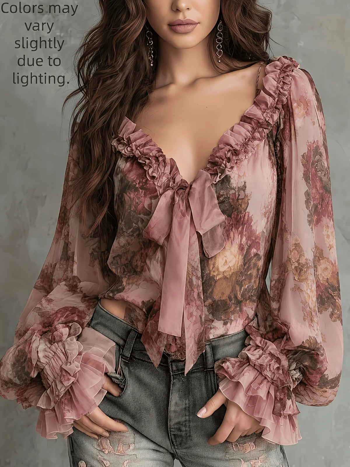 Women's Vintage Floral Print Shirt