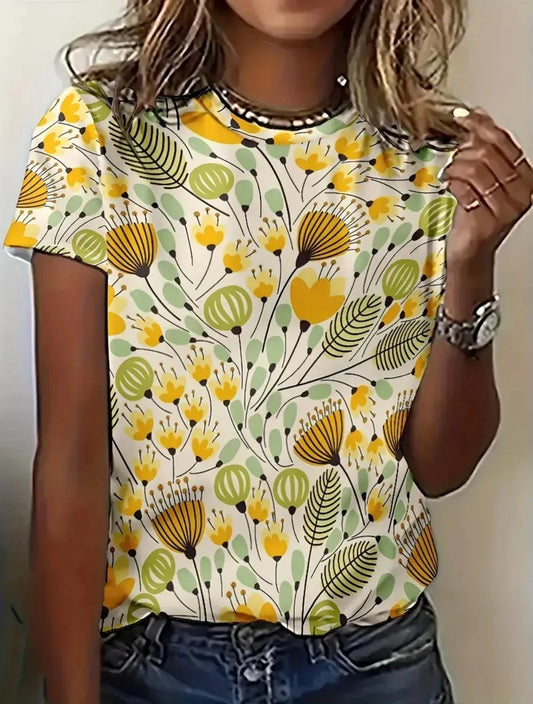 Women's T-Shirt Fashion Floral Print Tops