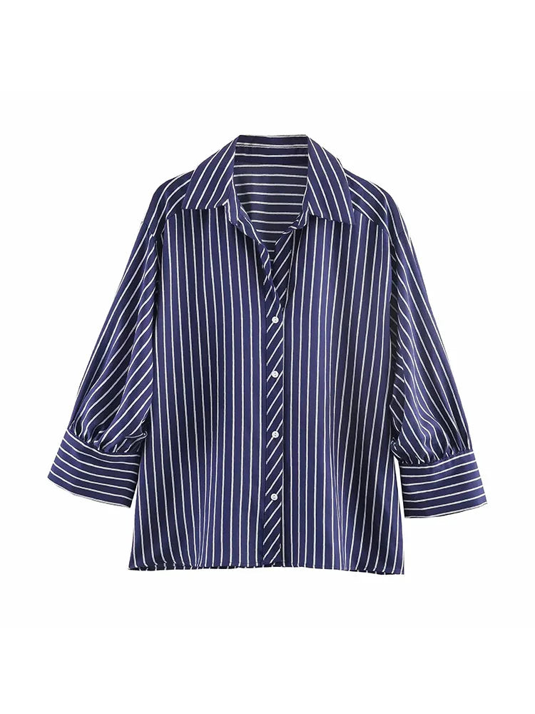Women Striped Loose Shirt