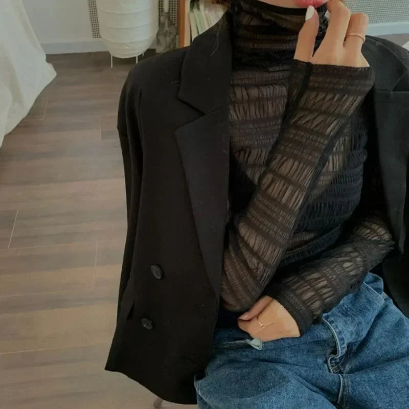 New Women Floral Lace Shirt