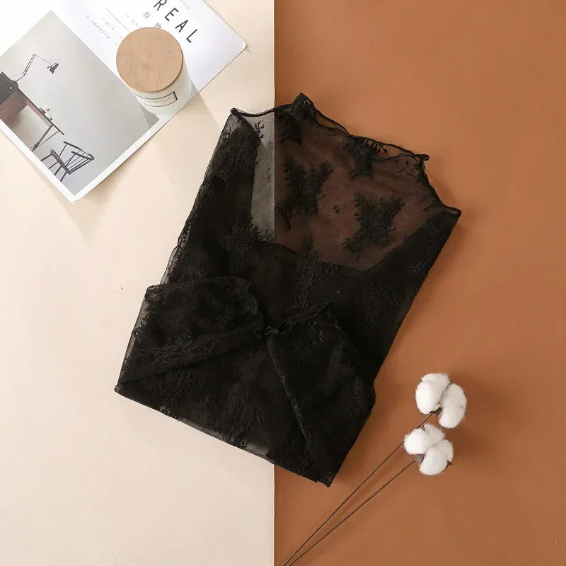 New Women Floral Lace Shirt