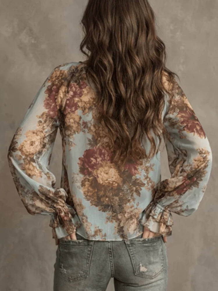 Women's Vintage Floral Print Shirt