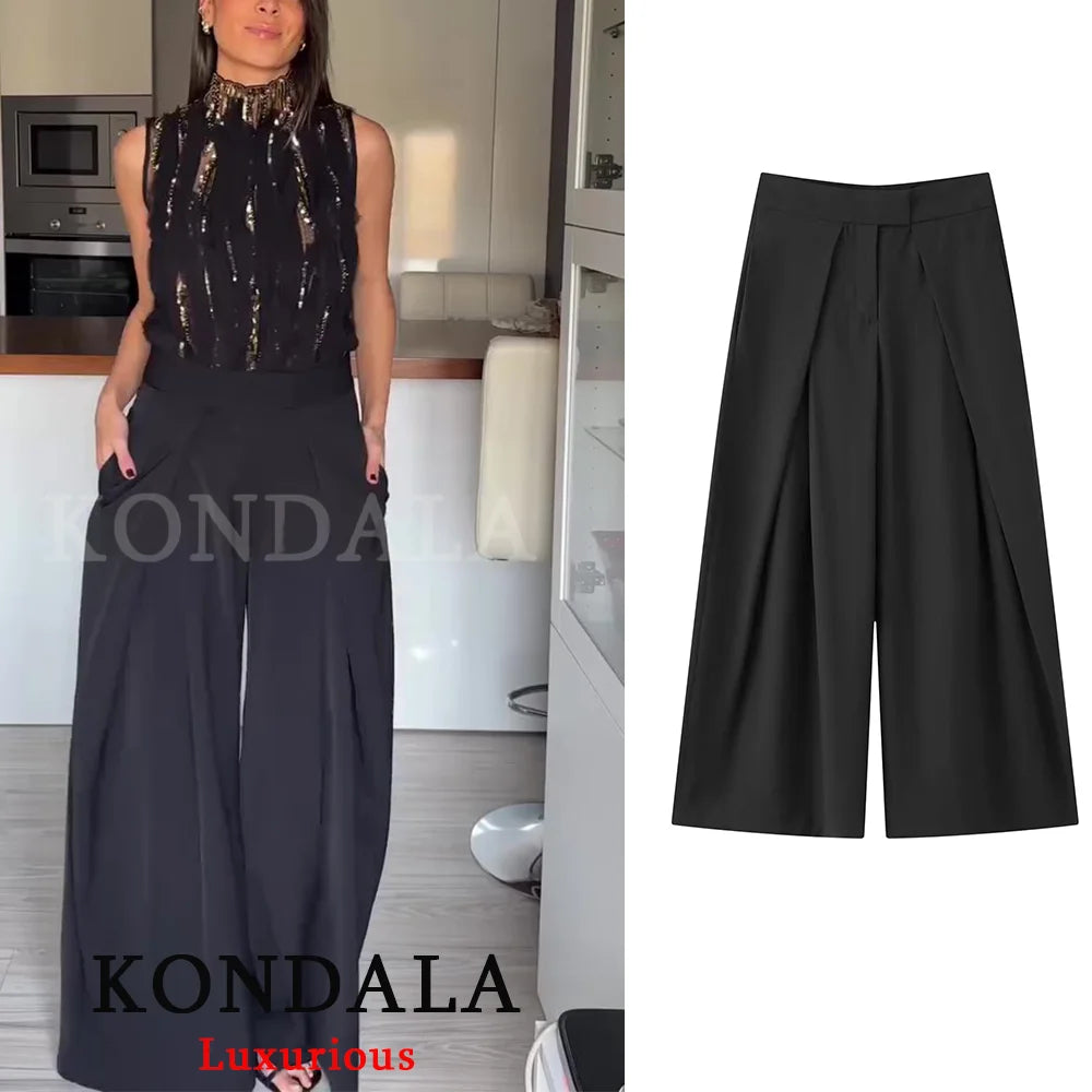 KONDALA Casual Chic Wide Leg Pants