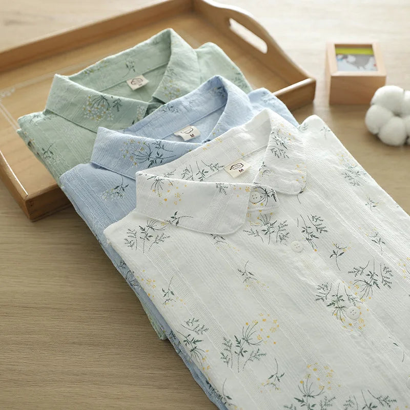 New Floral Printed Women's Long Sleeve Shirt