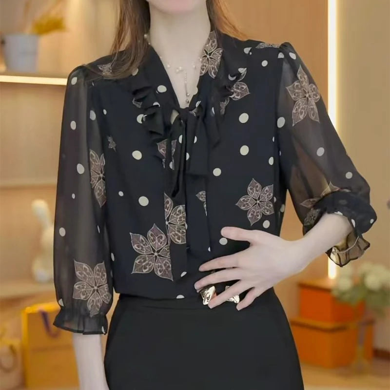 Floral Print Chiffon Shirt