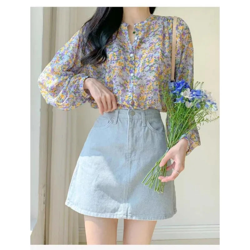 Women Floral Chiffon Blouse