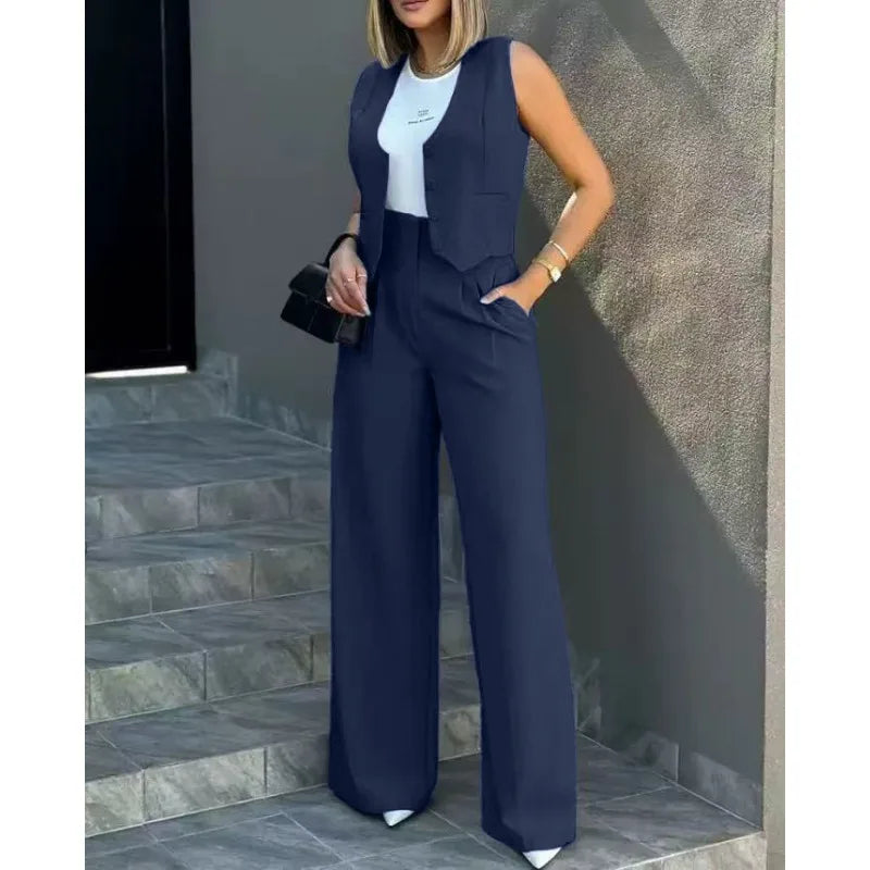 Women Two Pieces Sets Sleeveless