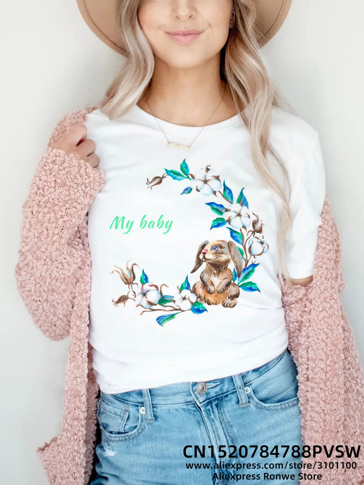 Flower Butterfly Women Print T-shirt