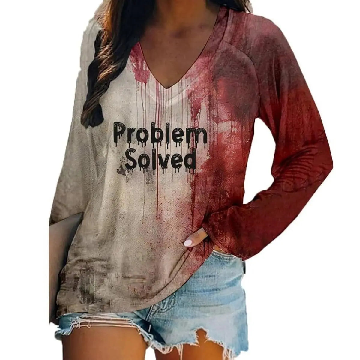 Halloween Bloody Print 3D Graphic Long Sleeve T-Shirt