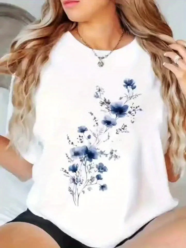 Women'S Floral Print T-Shirt