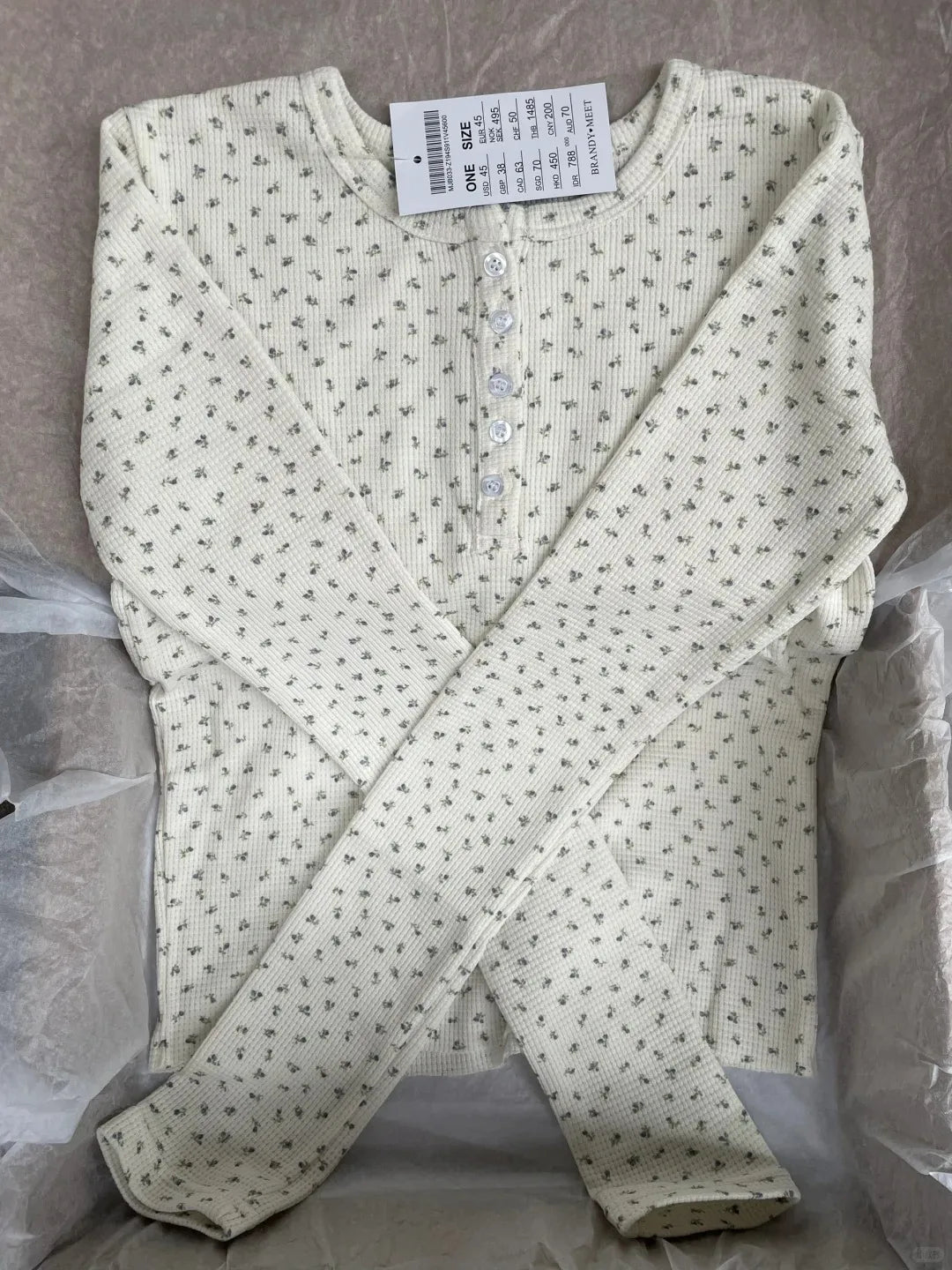 Floral Print Waffle T-Shirt