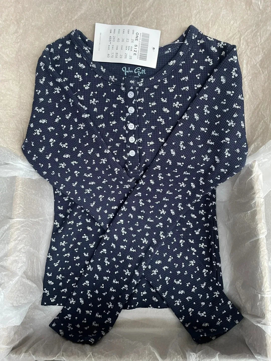Floral Print Waffle T-Shirt