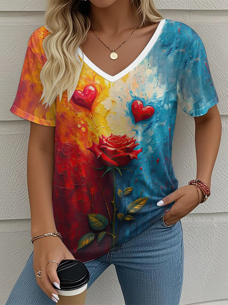 Women's T-Shirt Floral Pattern 3D
