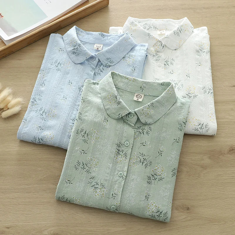New Floral Printed Women's Long Sleeve Shirt