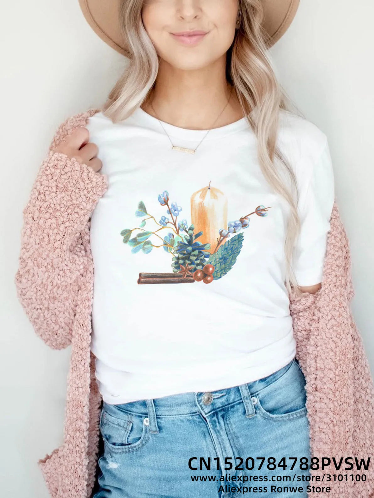 Flower Butterfly Women Print T-shirt