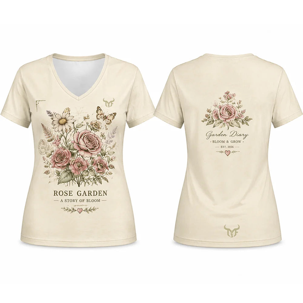 Women Vintage Botanical Floral Print T-shirt
