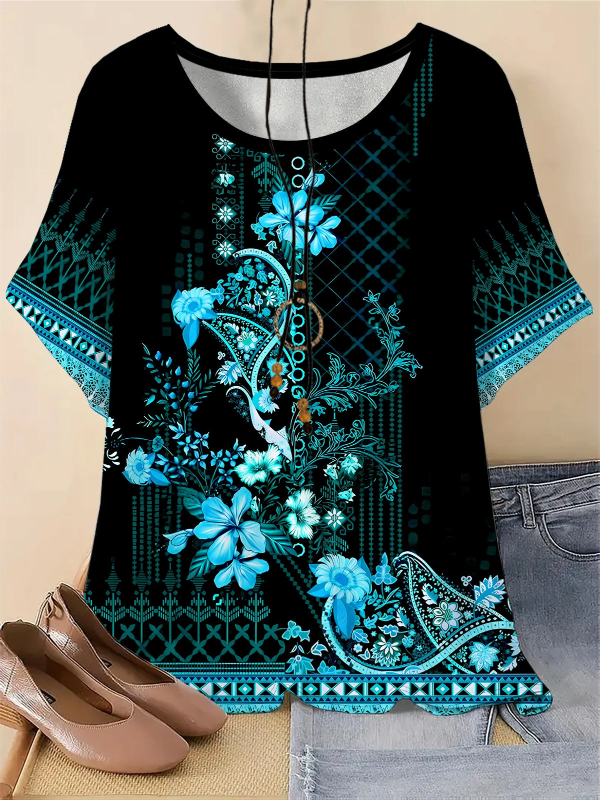 Women's Bohemian Floral T-Shirt