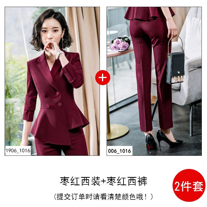 Fashion Red Pant Suits For Women