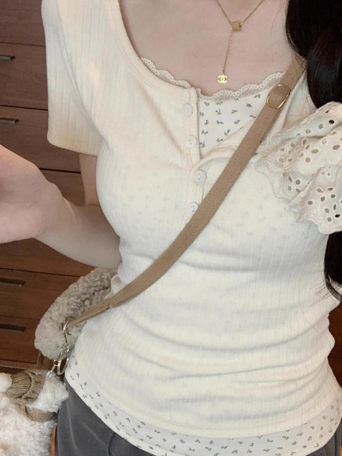 Pure Desire Floral Print Short Sleeve T-Shirt