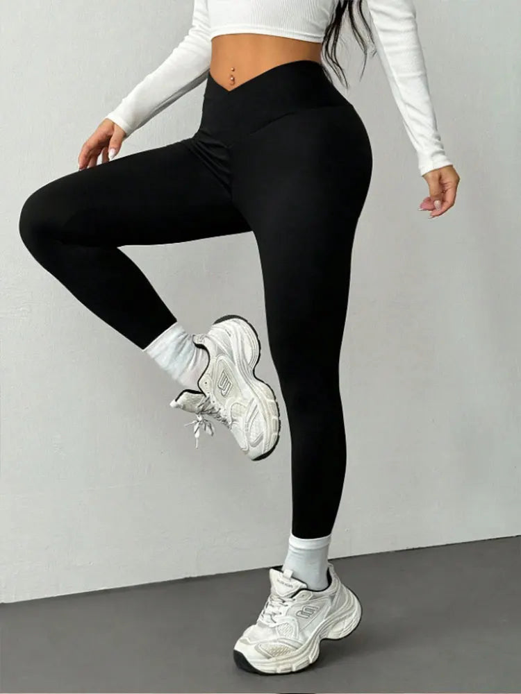 Stylish Cross Waist Yoga Pants