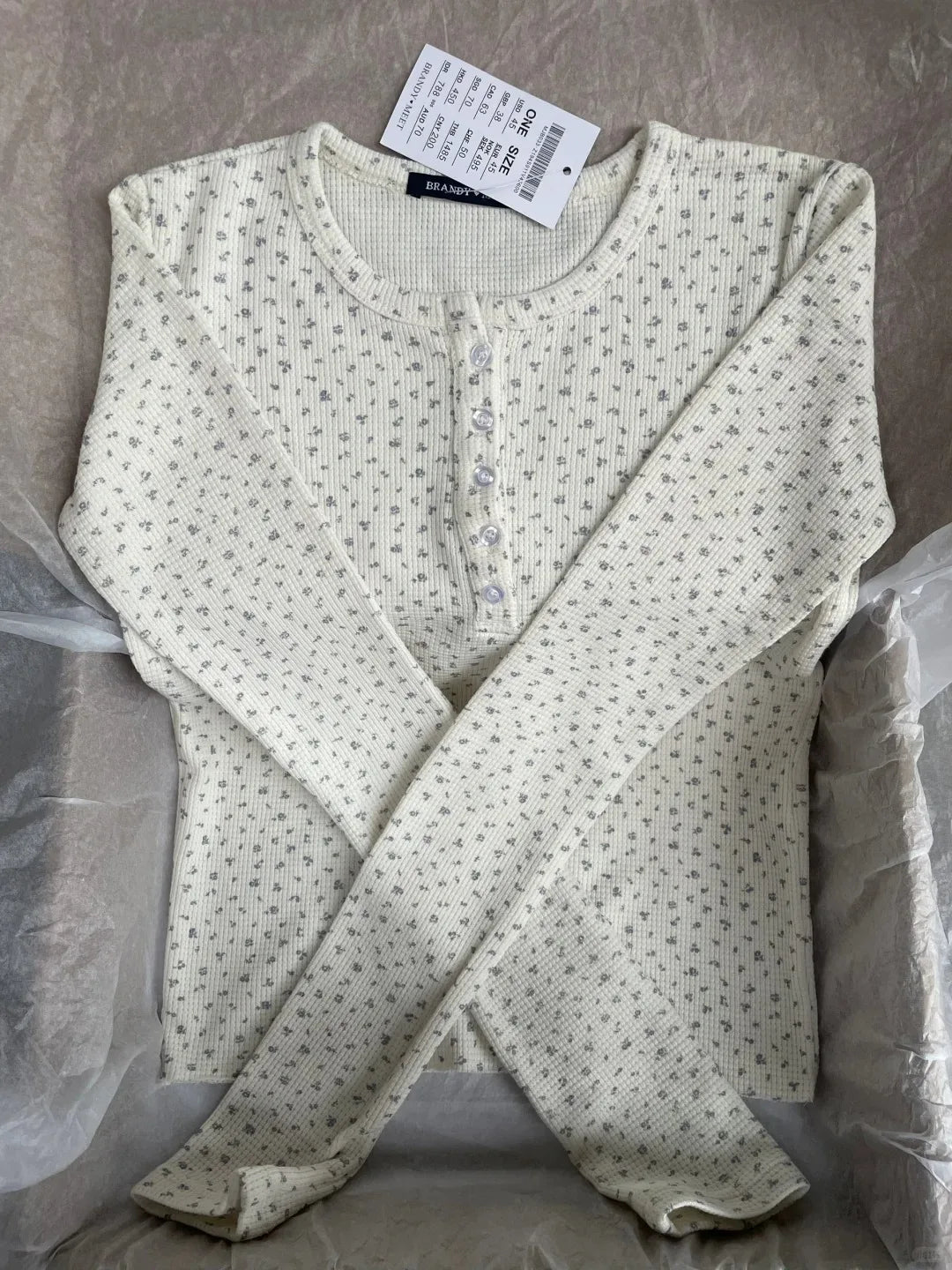 Floral Print Waffle T-Shirt