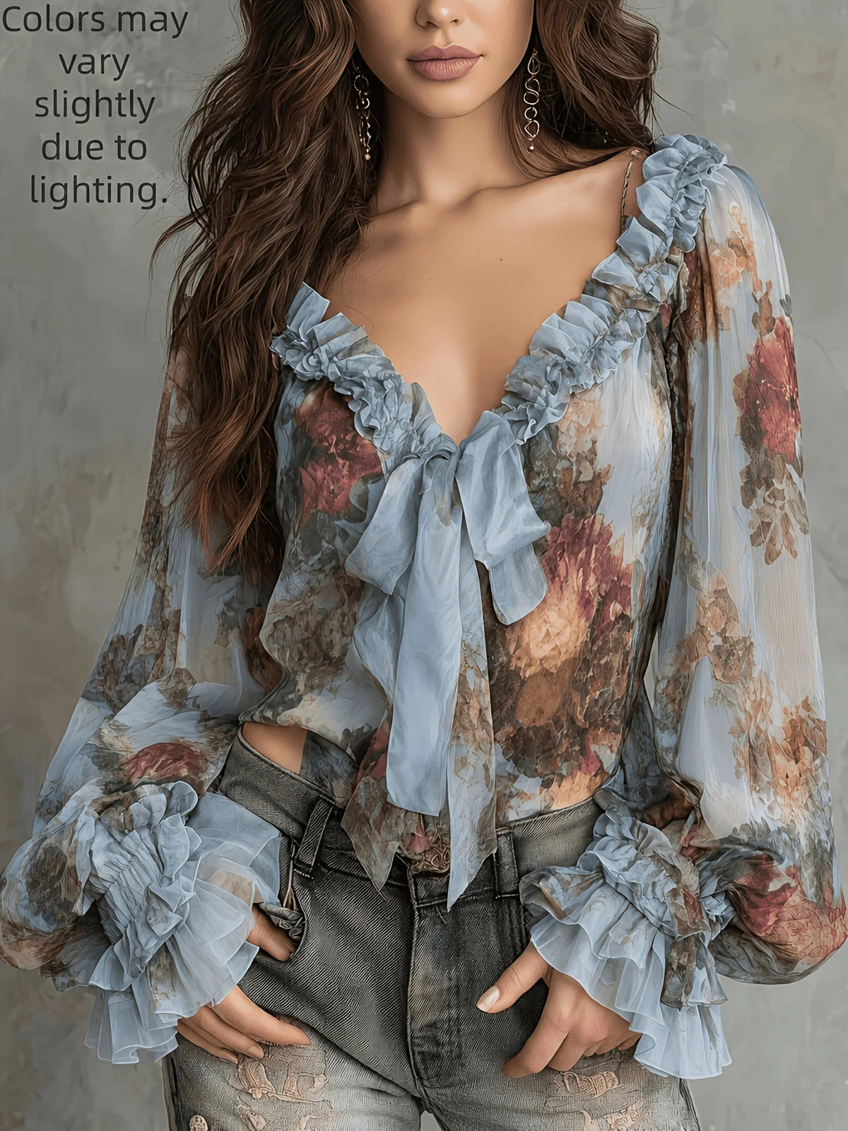 Women's Vintage Floral Print Shirt
