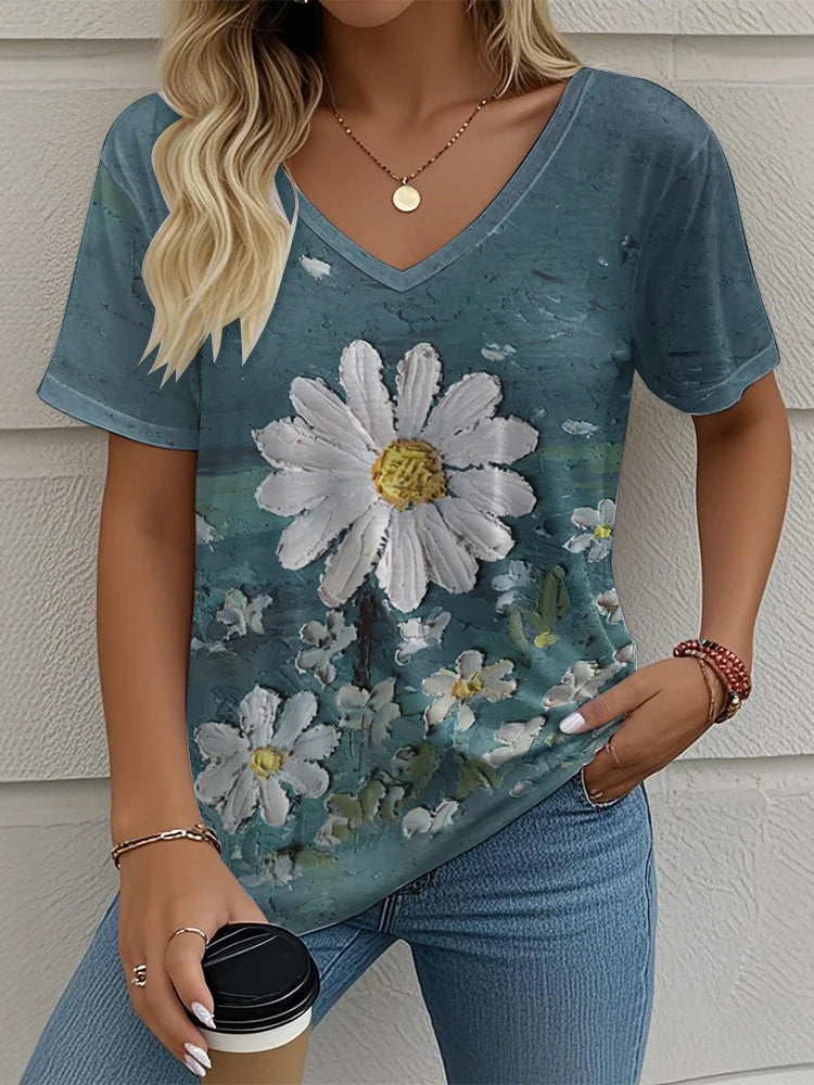 Women's T-Shirt Floral Pattern 3D