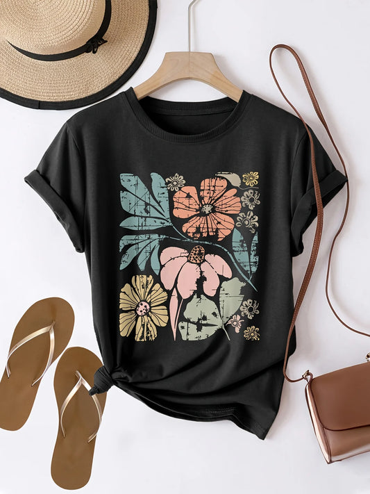 Women'S Floral Graphic Print T-Shirt