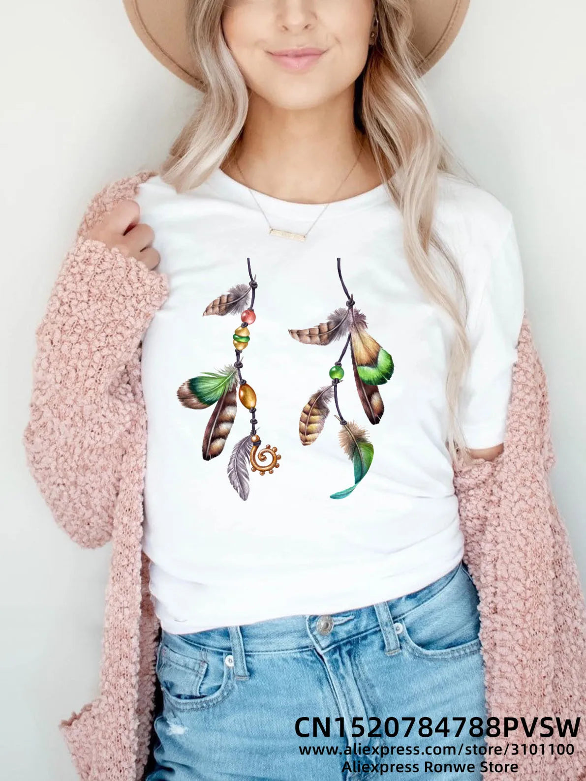 Flower Butterfly Women Print T-shirt