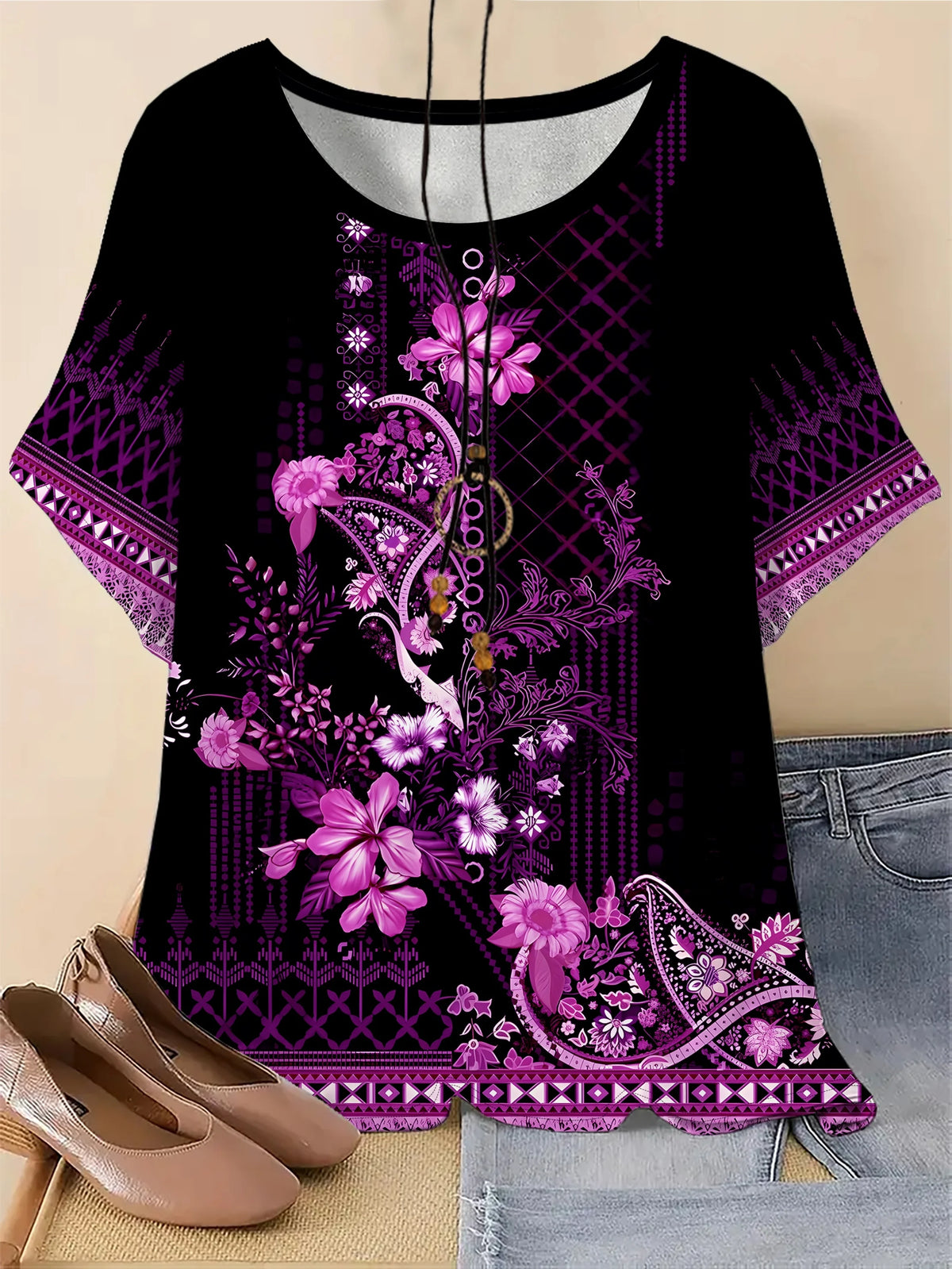 Women's Bohemian Floral T-Shirt