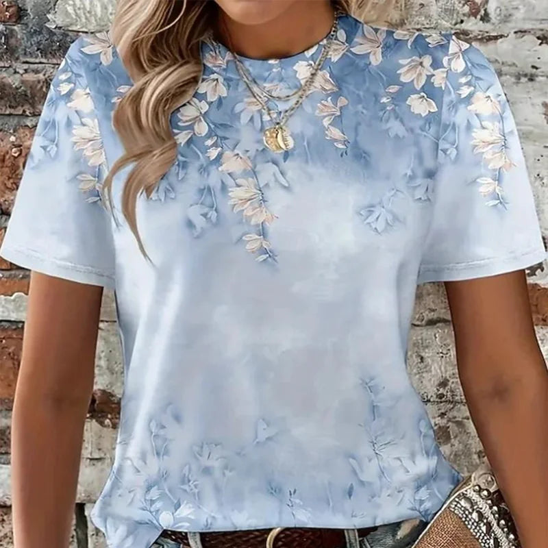 Women's Casual Floral Print T-Shirt