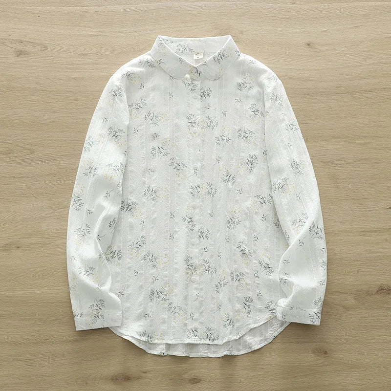 New Floral Printed Women's Long Sleeve Shirt