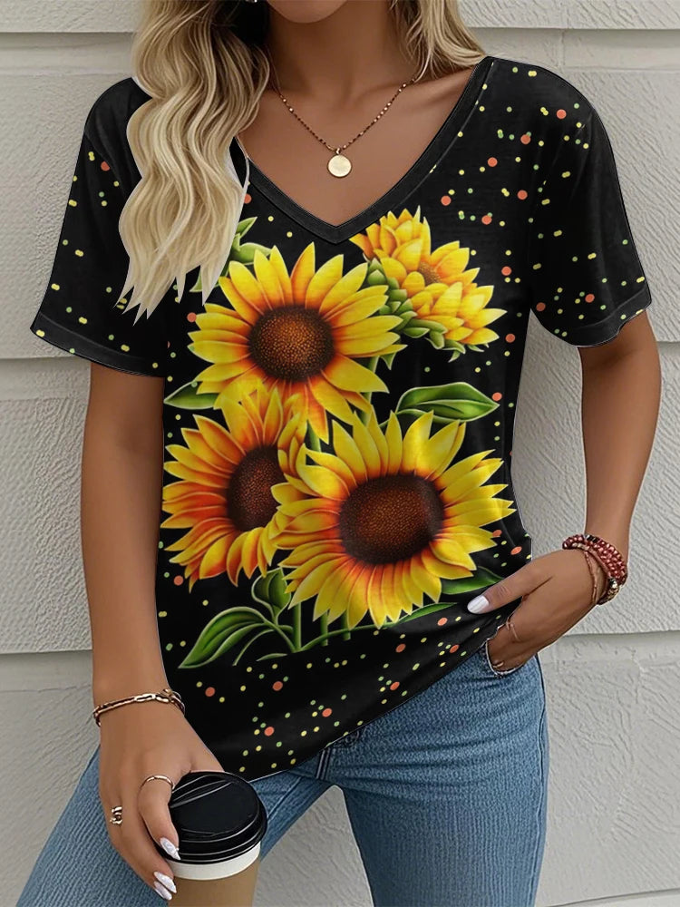 Women's T-Shirt Floral Pattern 3D