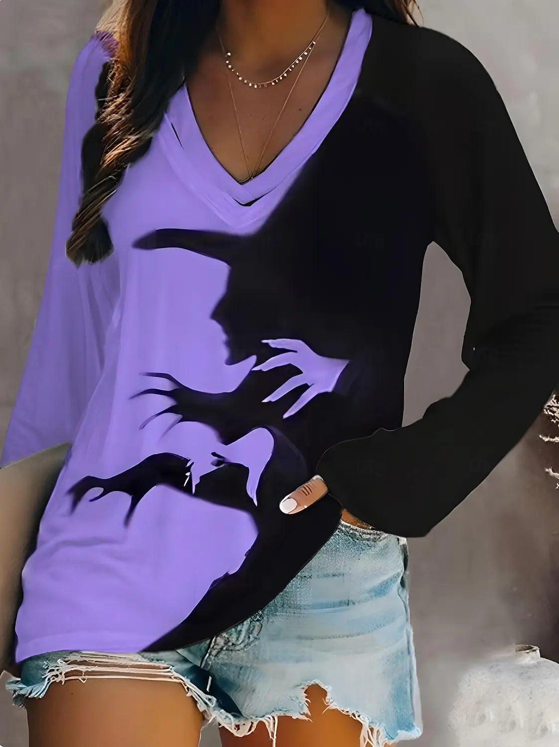Halloween Bloody Print 3D Graphic Long Sleeve T-Shirt