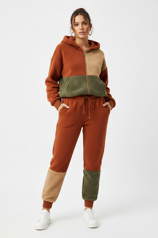 Women’s Casual Long Sleeve Top & Wide-Leg Pants 2-Piece Set